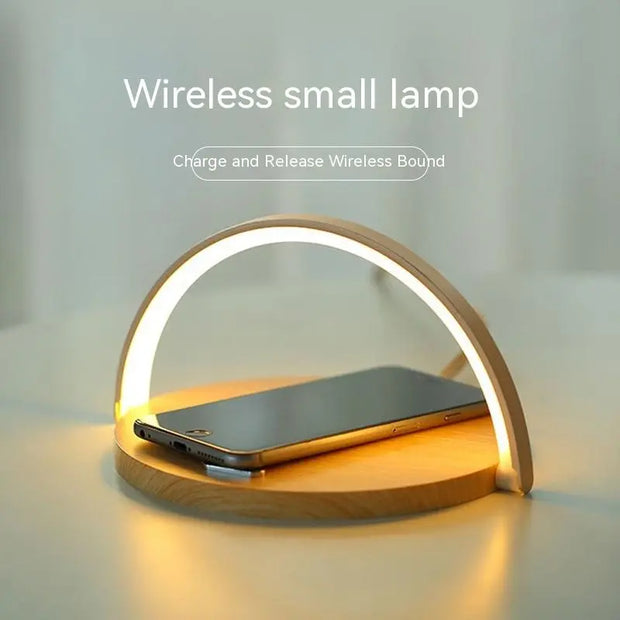 S21 Pro Wood Wireless Chargers Led Lamp Bluetooth Speaker  15w High Power Fast Charging For Iphone 14 Easy Touch Wireless Charge