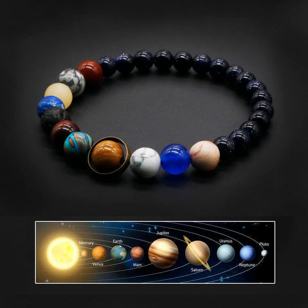 Universe Solar System Bracelet Women Natural Stone Eight Planets Bracelet Men Best Friends Gift For Him Gift For Her MY8